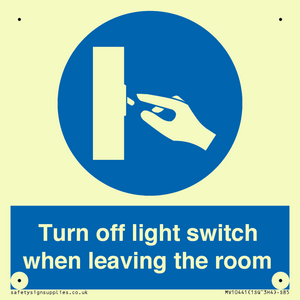Turn off light switch when leaving the room
